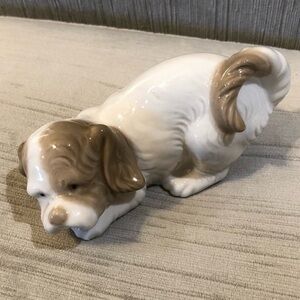 Vintage Lladro Nao Figurine: #0367 Tail's Up dog figurine handmade in Spain 1982